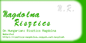 magdolna risztics business card